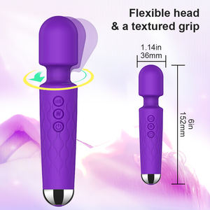 Mainan seks untuk wanita, pemijat tubuh ungu Mini G Spot Vibrator Jepang tongkat AV isi ulang USB tahan air dapat diisi ulang 8 tingkat 20 Mode - Product Image 3