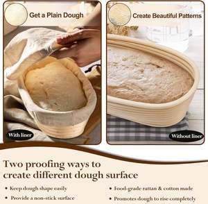 Panier de levage en rotin artisanal, panier à pain pour la fermentation et la levée du pain artisanal, vente en gros - Product Image 3