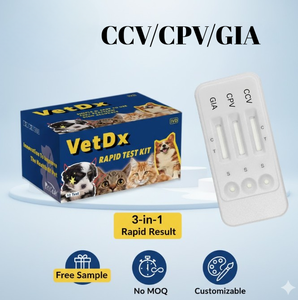 اختبارات بيطرية سريعة: مجموعة اختبار الكاسيت السريع للكلاب للكشف عن كورونا/الفيروس البلازمي/الجياردية (CPV+CCV+Gia Ag) - اختبار بارفو كورونا والجياردية - Product Image 5