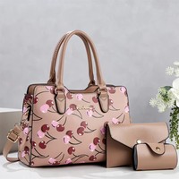 Ensemble de sacs fourre-tout pour femmes de créateurs de mode, motif cerise, grande capacité, sacs à main de luxe pour femmes, fermeture à glissière à sangle unique