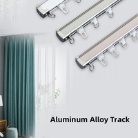Rail de rideau moderne minimaliste en alliage d'aluminium, glissière silencieuse et fluide à montage au plafond, robuste et à haute capacité de charge