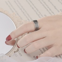 Anillo de acero inoxidable de moda de estilo Retro europeo y americano patrón geométrico Hip Hop personalidad anillo de acero de titanio joyería