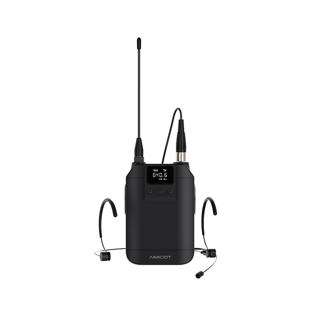 AIMICIOT UN120T Audio Conference System Wearable Wireless Waistpack Transmitter Mic Voting Function Interviews Tours-15H Long
