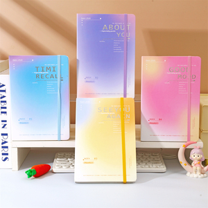 Libro diario de cuero Pu de Color caramelo divertido A6 <span class=keywords><strong>Blinder</strong></span> 80 Gsm papel grueso 100 páginas logotipo personalizado A5 cuaderno con banda elástica - Product Image 2