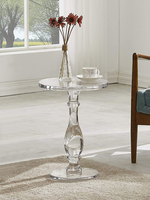 Table basse en acrylique, petite table ronde moderne, table d'appoint pour canapé de balcon, table de négociation et de réception transparente