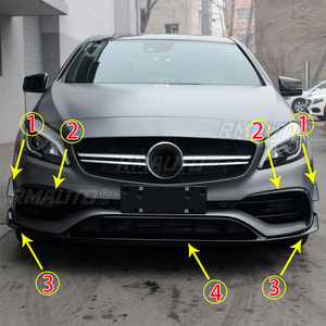 Front Bumper Lip Spoiler Diffuser <b>Splitters</b> Body Kit Aprons Cover Guard Trim for Mercedes-Benz A-Class W176 A45 AMG 2016-2018 - Product Image 4