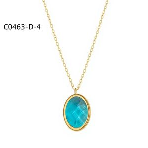 Collar Clásico de Cuarzo con Cadena de Zinc Chapada en Oro de Moda C0463 para Mujer, Joyería de Alta Calidad para Regalo - Product Image 4