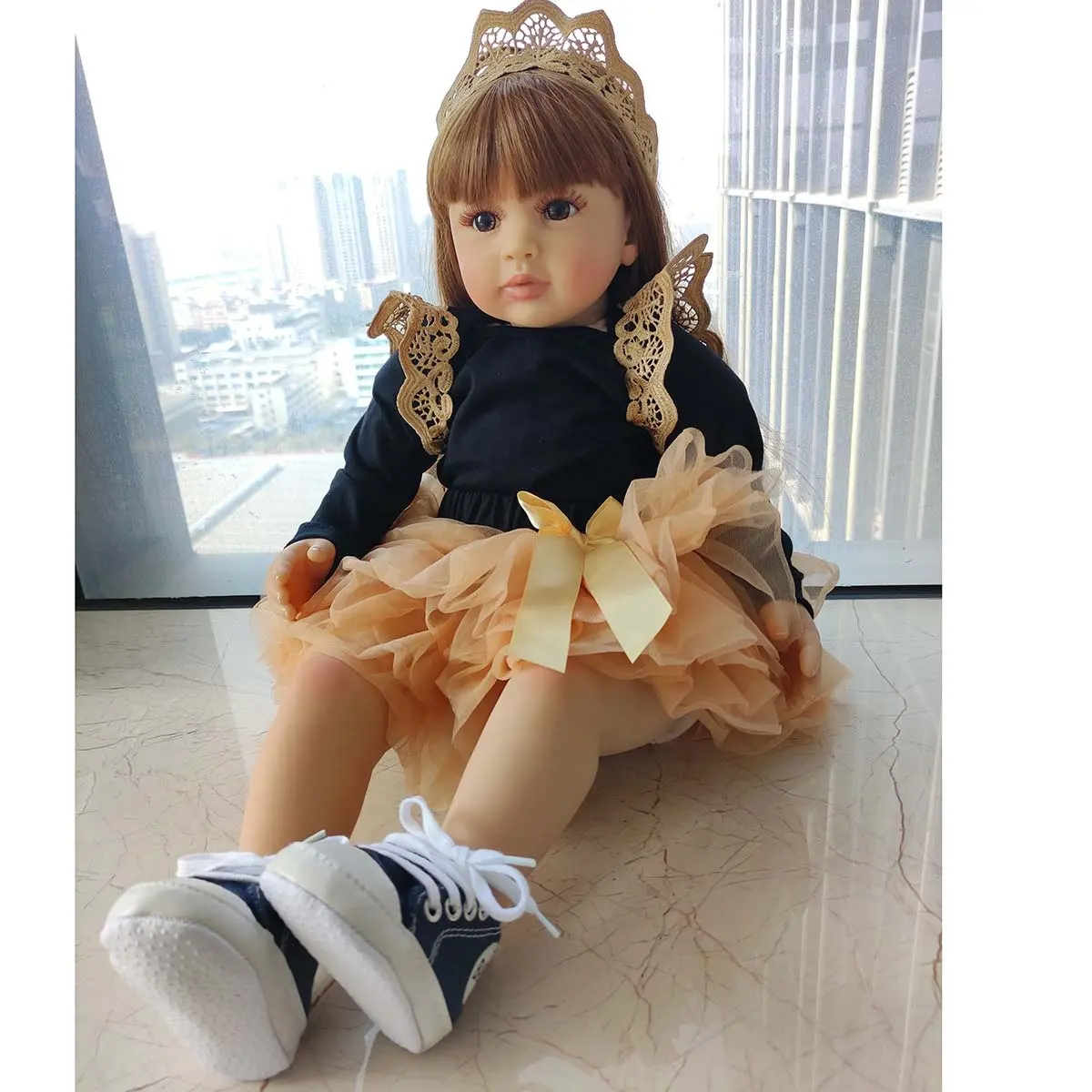 आर एंड बी कपास शरीर में स्टॉक थोक 24 इंच नवीनतम यथार्थवादी 60cm लड़की बच्चे पुनर्जन्म गुड़िया बेबे पुनर्जन्म डे सिलिकॉन