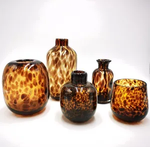 Ambra Leopardo di colore vaso di vetro vasi di vetro di arte