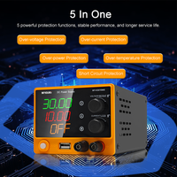 Nueva Llegada MYAMI Fuente de Alimentación Conmutada de Laboratorio DC 30V 10A 300W con Carga Rápida USB de 18W, Reparación, Voltaje Variable Ajustable 5A, OCP, OVP