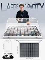 Boîte de présentation pour cartes de sport en aluminium et acrylique, antivol, robuste, grande capacité, anti-odeur