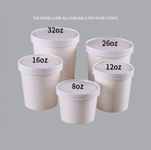 Dùng một lần in Ice Cream Kraft lấy đi container thực phẩm Ice Cream container với nắp - Product Image 4