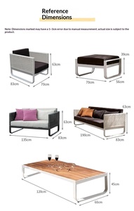 ชุดโซฟากลางแจ้งแบบข้ามพรมแดน ดีไซน์ยุโรปเหนือ วัสดุหวาย PE กันน้ำ กันแดด เหมาะสำหรับลานบ้าน ระเบียงพักผ่อน - Product Image 4