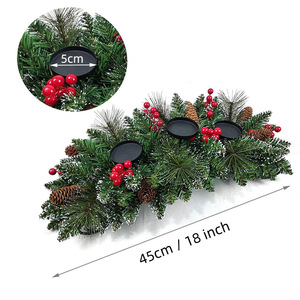 ของตกแต่งโต๊ะคริสต์มาส LANJO พร้อมโบว์สีทองประดับลูกบอลและที่วางเทียน 3 ชิ้น - Product Image 2