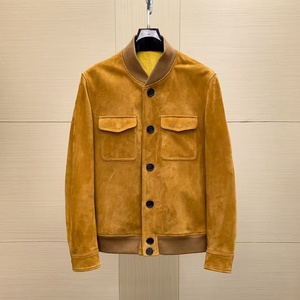 Chaqueta de Cuero Loro Luxury Business Piana 2026, Corte Entallado, Estilo Vintage, Resistente al Viento, Informal, Simple, con Parches de Terciopelo para Hombre - Product Image 4