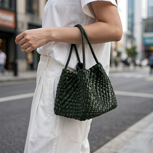 Vintage <b>Lady</b> Fashion PU <b>Leather</b> Open Portable Tote <b>Bag</b> for Daily Life & Shopping Use - Product Image 2