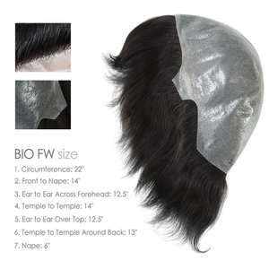 Parrucchino da uomo in <span class=keywords><strong>capelli</strong></span> umani corti da <span class=keywords><strong>6</strong></span> pollici, sistema di sostituzione dei <span class=keywords><strong>capelli</strong></span> indiani Remy con base sottile da 0,12 mm, parrucca da uomo in PU per tutta la testa da 56 cm - Product Image 5
