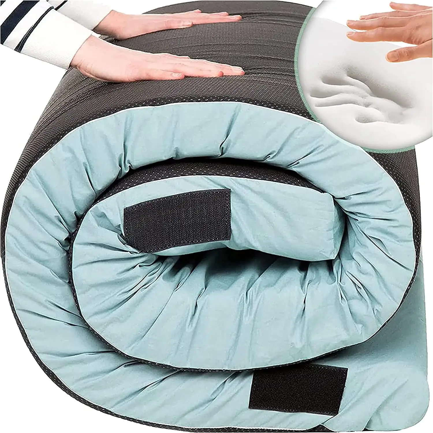 Matelas repliable imperméable en mousse à mémoire de forme pour voiture de Camping, matelas de couchage avec sac de rangement