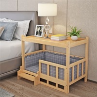 Maßgefertigtes Holz-Hundebett Katzenbettgestell mit Offenem Reling-Design und Logo-Optionen für Komfortables Tägliches Tier-Relaxbett
