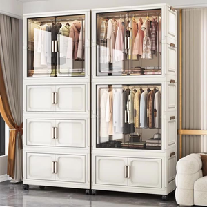 Armadio Guardaroba Moderno in Plastica Organizer per Abiti e Unità Contenitore per Camera da Letto Arredamento per Uso Generale - Product Image 3