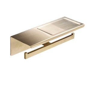 Porte-serviettes en acier inoxydable, finition or brossé, 19x11,5x8,5 cm, sans perçage, pour salle de bain - Product Image 3
