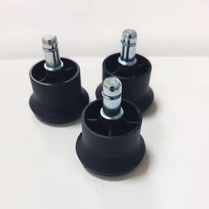 Black Furniture Casters With Spring Clips For Chairs And <b>Sofas</b> 50kg Load Capacity PP <b>Material</b> Fixed Swivel Base - Product Image 2
