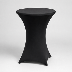 Washable Ivory 30 Inch Highboy Spandex <b>Table</b> <b>Cover</b> Stretch Fitted Cocktail <b>Table</b> Cloth - Product Image 1