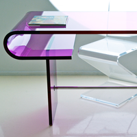 Meubles de maison Table de lecture Lucite Vanity Flex Desk Bespoke Clear Acrylic OEM Service Mobilier de salon Moderne Contemporain