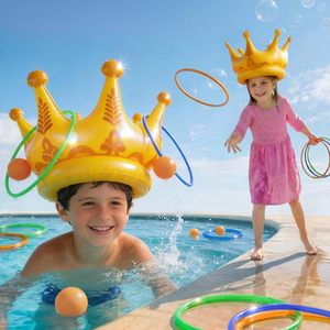 <b>Inflatable</b> Crown Ring Toss & Ball Toss Pool <b>Game</b> Set - Product Image 1