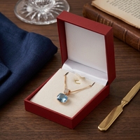Boîte à bijoux de luxe Zebopak en cuir PU rouge, personnalisable avec logo, vente en gros, étui rigide pour collier, bague, boucles d'oreilles, bracelet, emballage en vrac