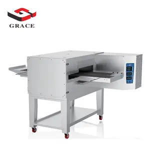High Efficiency Commercial Restaurant Kitchen Equipment Baking 18 inches Pizza 5 6 min per PC GAS Conveyor Pizza Oven