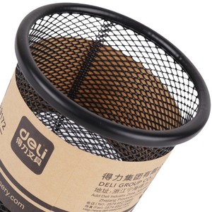 Deli Pencil Stand 9172 Metal Mesh Round Black 91x98mm Office Stationery - Product Image 5