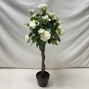 Cây hoa hồng nhân tạo cao cấp, chất liệu như thật, kiểu dáng tự nhiên, chậu nhựa xanh, dùng trang trí nhà cửa, văn phòng, đám cưới, quảng trường, sử dụng ngoài trời - Product Image 2