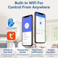 Großhandelspreis A19 Smart Tuya WiFi App TTlock Türschloss Biometrischer Fingerabdruck Passwort Schlüsselkarte Intelligentes Smart Home Schloss
