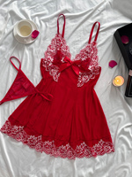 Vente d'Usine Robe de Nuit en Dentelle à Bretelles pour Femme, Collection Douce Nuit, Lingerie de Détente à Domicile