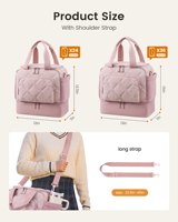 Sac à déjeuner LOVEVOOK pour femmes, boîte à lunch isotherme rembourrée pour femmes avec porte-gobelet, sacs à déjeuner à double étage, boîte à lunch rose pour femmes
