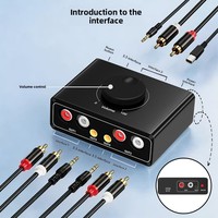 Penguat Audio Logam Pengalih AV 35mm Lotus RCA Headset Penguat Volume Audio Komputer Telepon