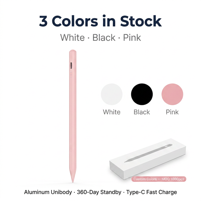 Stylus Pen for iPad with Palm Rejection Tilt Sensitivity Type-C 13 Minute Fast Charge Magnetic Active Pencil 2018-2026