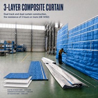 Porte coupe-feu en tissu de fibres inorganiques, isolation thermique, sur mesure pour centre commercial, atelier, entrepôt, vente en gros