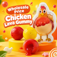 Bonbons Gélifiés en Forme de Poulet à Remplir de Confiture de Fruits, Marque Blanche, Vente en Gros pour Fêtes et Événements