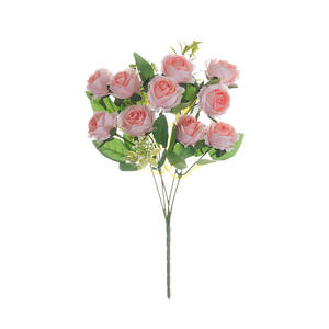 Bouquet de fleurs artificielles en soie, rose artificielle pour mariage, cérémonie de mariage - Product Image 1