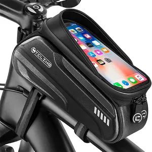 Werkseitig reflektierende wasserdichte EVA Hard Shell 6,7 ''Telefon halter Fahrrad Fahrrad Touchscreen Oberrohr Rahmen tasche zum Radfahren