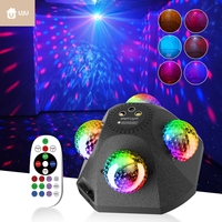Luz Láser de Discoteca con 3 Bolas Mágicas, Proyector RGB para Escenarios, Activación por Sonido, Control Remoto, Luz para Fiestas DJ, Decoración para Clubes, Bodas y Festividades