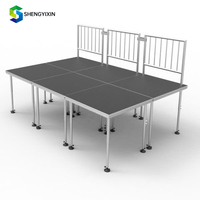 Scène de concert portable en aluminium 4x4 pieds à 4 pieds de haut, simple, pour événements extérieurs, installation rapide, en promotion