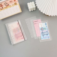Transparent givré PP enveloppe de trésorerie A6 A7 feuilles mobiles porte-pochette d'argent organisateur de trésorerie avec onglets pour classeur de budget