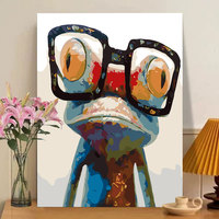 Peinture à l'huile numérique DIY sur toile, motif Lion africain, série Forêt, cadre en bois, style rétro nostalgique, à remplir soi-même, acrylique, pour la maison
