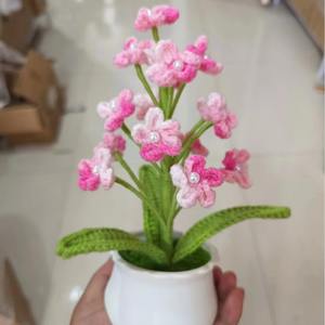 งานฝีมือผ้าฝ้ายโครเชต์ลืมฉันไม่ได้<span class=keywords><strong>ดอกไม้</strong></span>ถักกระถางดอกไม้ของขวัญคริสต์มาสวัน<span class=keywords><strong>วาเลนไทน์</strong></span>ปาร์ตี้งานแต่งงานที่บ้าน - Product Image 6