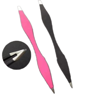 Pinzas de Precisión para Pestañas de Acero Inoxidable con Punta Suave, Opciones de Color Negro, Azul, Rosa y Rojo - Product Image 2