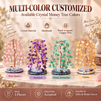 Ornements de luxe à prix avantageux, arbre à monnaie en cristal enveloppé de fil, artisanat Feng Shui avec fil de cuivre