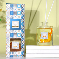Diffuseur de parfum d'ambiance de luxe naturel en verre surdimensionné avec bâtonnets en rotin, disponible en 100ml, 500ml et 1000ml, avec emballage